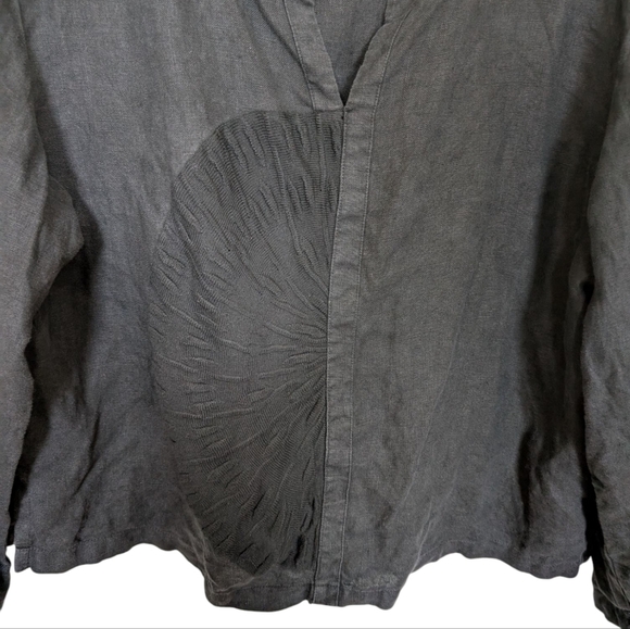 Sulu Kerstin Bernecker Black Linen Top sz XL - Picture 3 of 7